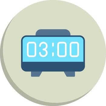 Digital Alarm Clock Pixel Style Badge Series vector
