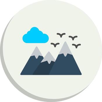 Mountain Outlined Frame Object Hand-Drawn Sketch Symbol vector