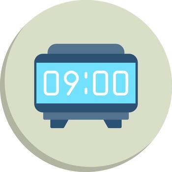 Digital Clock Smooth UI Symbol Set vector