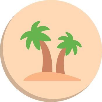 Palm Tree Outlined Frame Object Futuristic App Badge Icons vector