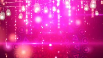 diwali ljus rosa bakgrund med lysande lampor och bokeh effekter bildspel presentation för händelse eller firande använda sig av video