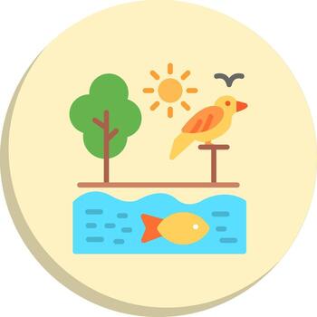 Ecosystem Outlined Concept Piece Sharp Edge Visual Design vector