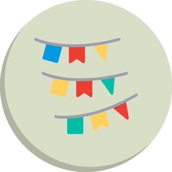 Bunting Bright Flat Artwork Wireframe App Design Kit vector