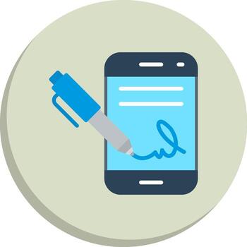 Digital Signature Bold App Interface Icon vector