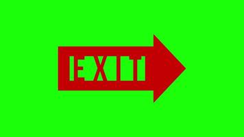 vermelho Saída seta em verde fundo video