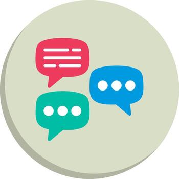 Discussion Color Block Badge Set vector