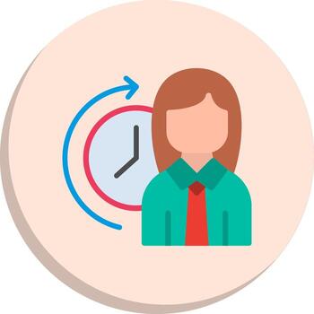 Working hours Outlined Concept Piece Minimal Art Object Icons vector