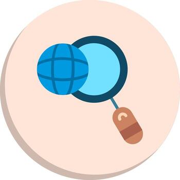 Global Research Outlined Frame Object Color Block Badge Set vector