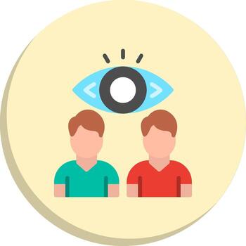 Supervision Bright Flat Artwork Web Style Graphic Icons vector