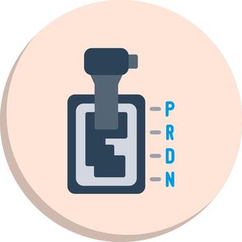 Automatic Transmission Stylized Flat Drawing Subtle UI Graphic Set vector