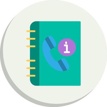 Phone Book Vibrant Visual Object Modern Color Symbol Set vector