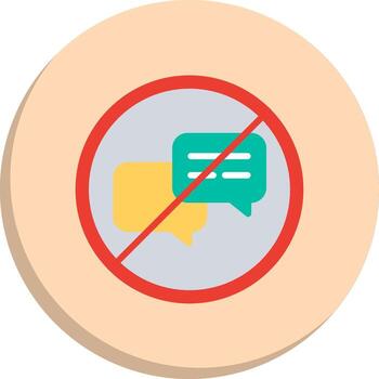 No Chat Flat UI Form Set vector