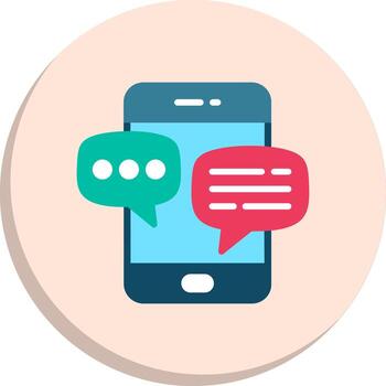 móvil charla color bloquear Insignia conjunto vector