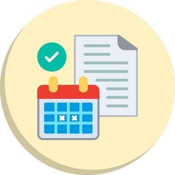 Scheduling Outlined Concept Piece Color Enhanced Graphic Icons vector