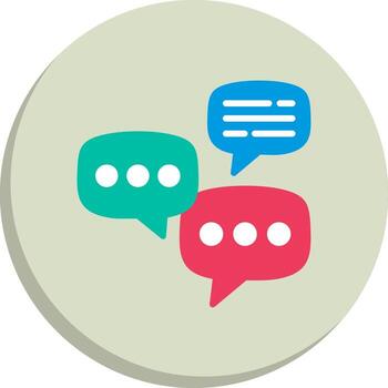 Dialogue Color Enhanced Graphic UI Badge Set vector