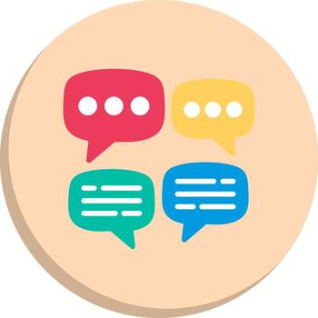 Chat box Clean UI Concept Geometric Style Badge Icons vector