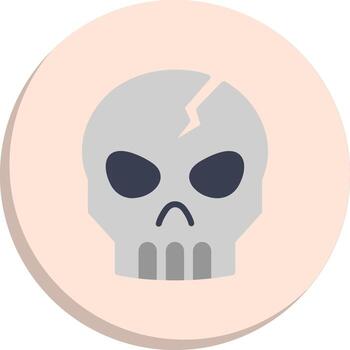 Broken skull Subtle UI Graphic Set vector