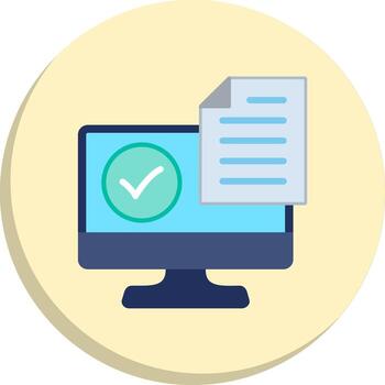 Computer Simplified Line Mark Flat Design Piece Series vector