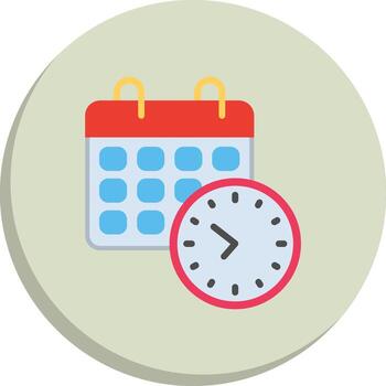 Clock Color Enhanced Graphic Vivid App Element Set vector