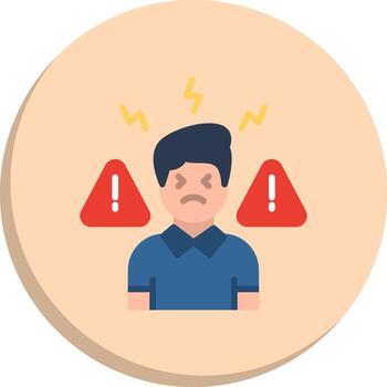 Panic Attack Vibrant Visual Object Monotone Sketch Design Icons vector