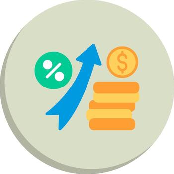 Interest Rate Minimal Art Object Smooth UI Symbol Set vector