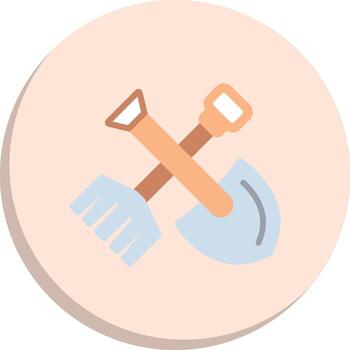 Garden Tools Monotone Sketch Design 3D Interface Shape Design vector