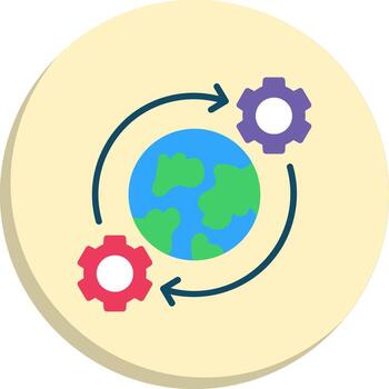 Global Processing Flat Design Piece Series vector