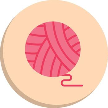 Wool Ball Digital Outline Piece Stylized Flat Drawing Icons vector