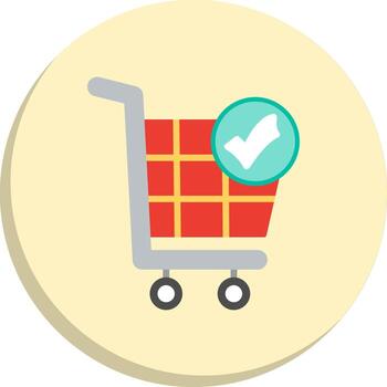 Shopping Cart Minimal Art Object Abstract UI Visual Pack vector