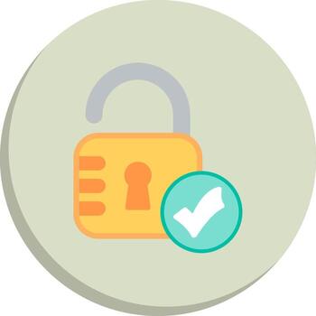 Unlock Gradient Themed Symbol Flat UI Form Set vector