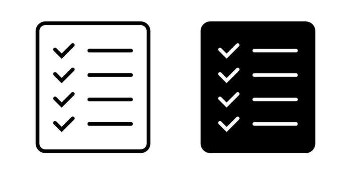 Checklist icons. Document with checks icons. vector
