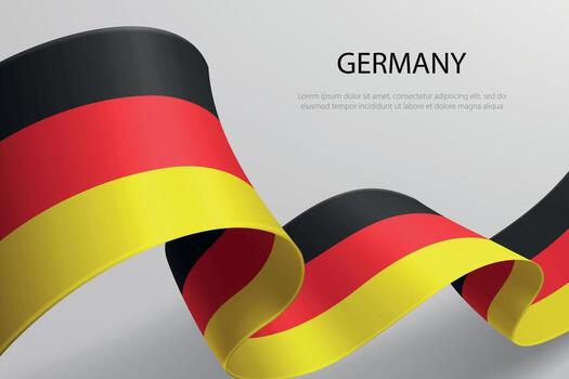 Germany Flag Waving Ribbon Design on Light Background vector