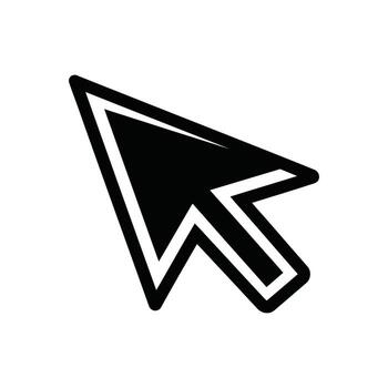 negro y blanco computadora ratón cursor puntero icono. vector