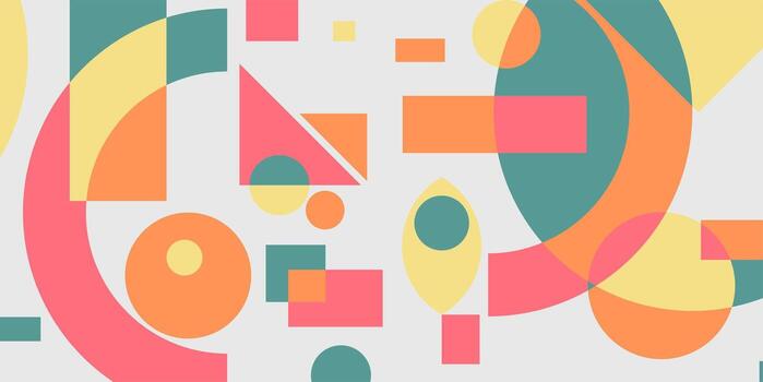 Abstract geometric background in aesthetic color. Aesthetic colored memphis geometric background. Modern geometric background,texture vector