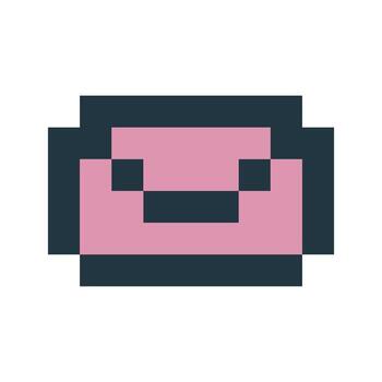 Pixel icon of message in pink color vector