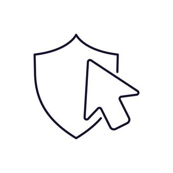 cursor con proteger minimalista lineal firmar para web y gráfico diseño, aplicaciones, pancartas, social red y tarjetas vector