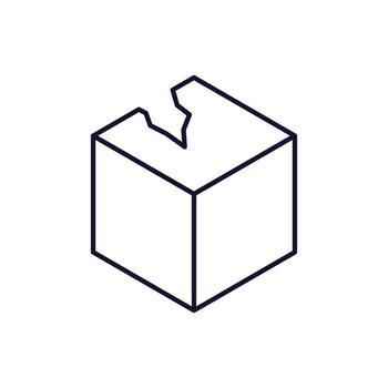 Broken Box Outline Icon for Graphic and Web Design, Apps, Adverts, Various Cards vector