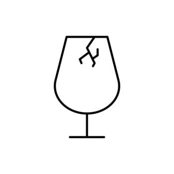 Broken Glass Minimalistic Thin Icon for Web and Graphic Design, Apps, Banners, Social Network and Cards vector