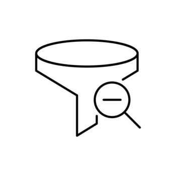 Funnel Minimalistic Outline Icon for Web and Graphic Design, Apps, Banners, Social Network and Cards vector