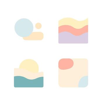 Minimalist Flat Abstract Composition with Soft Pastel Tones Graphic Element vector