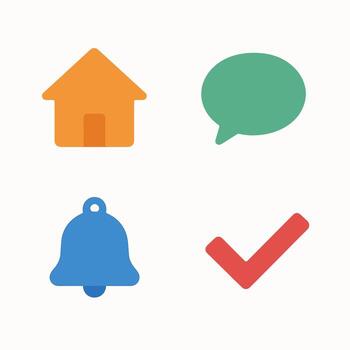 Simple Flat Style User Interface Element Basic Symbol Icon Set vector