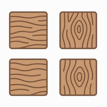 Simple Line Style Wood Grain Square Shape Design Elements vector