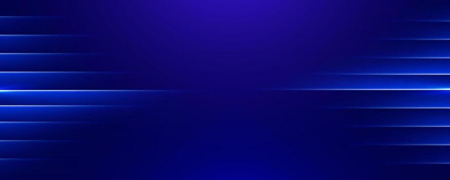 Abstract blue background with glowing horizontal lines on sides vector