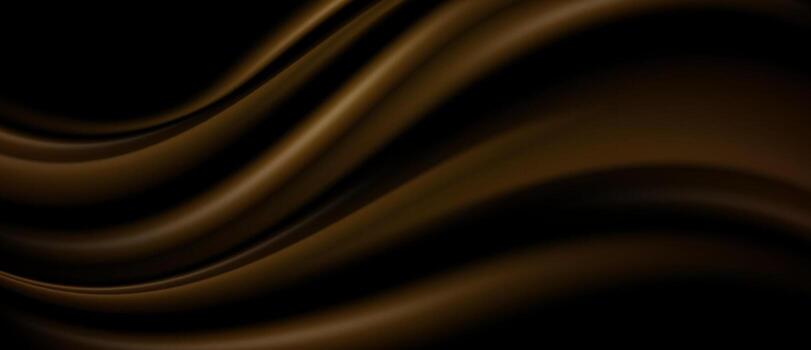 Dark gold flowing silk fabric, abstract and luxurious background vector