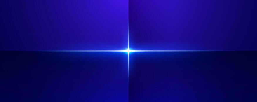 Abstract blue background with glowing cross and central light vector