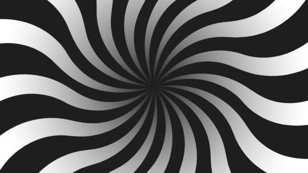 Abstract black and white twisted sunburst background. Comic book style retro with gradient rays. Modern monochrome design for banner, poster, background, and graphic template vector