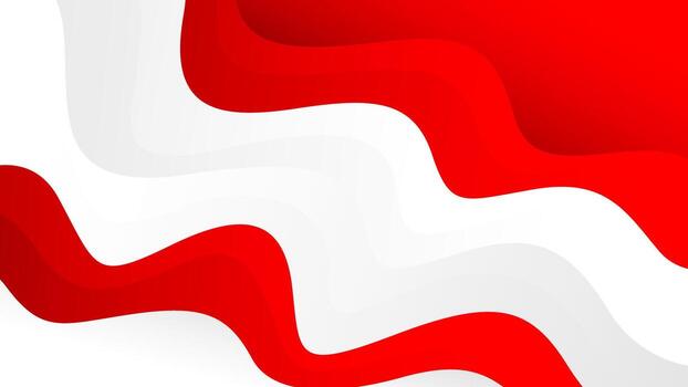 Modern abstract red and white wave background. Indonesian theme. vector