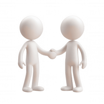 två enkel 3d ikon användare tecken skakning händer, skapande vit en än kraftfull bild av avtal och partnerskap på en transparent bakgrund png