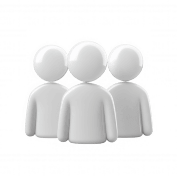 3d unity, user Three white abstract figures standing together, symbolizing teamwork and icon isolated on a transparent background for versatile use png