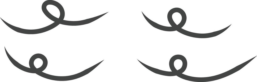 Swoosh and swoop underline. Highlighting a note. Hand drawn pen strokes. Handwritten underlining accent element. markers underscore and accent lines vector
